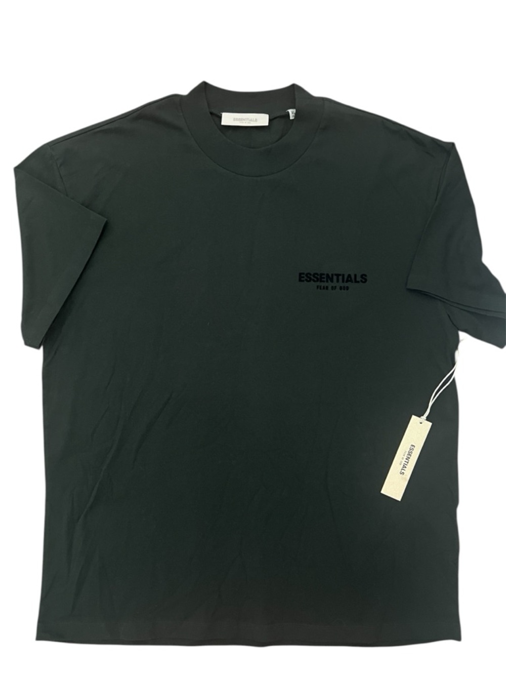 Fear of God Essentials Black Crewneck Logo Tee Size XL NWT